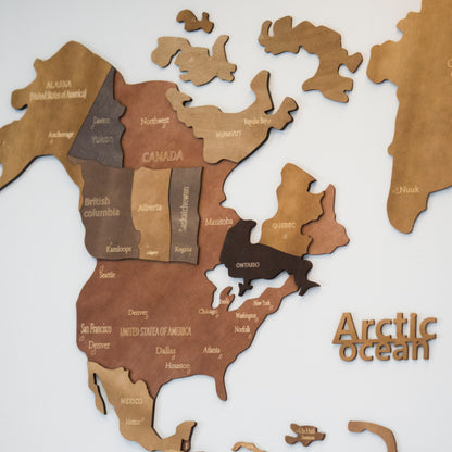 3D World Map Wall Art Decoration