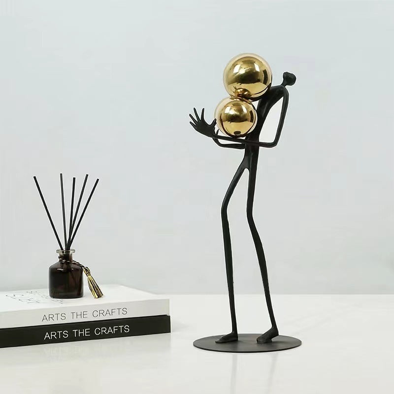 Luxury Black Ball Holder Metal Ornament