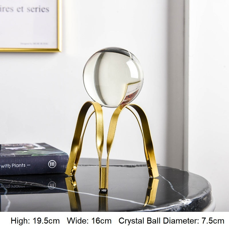 Golden Modern Metal Crystal Ball Crafts Ornament