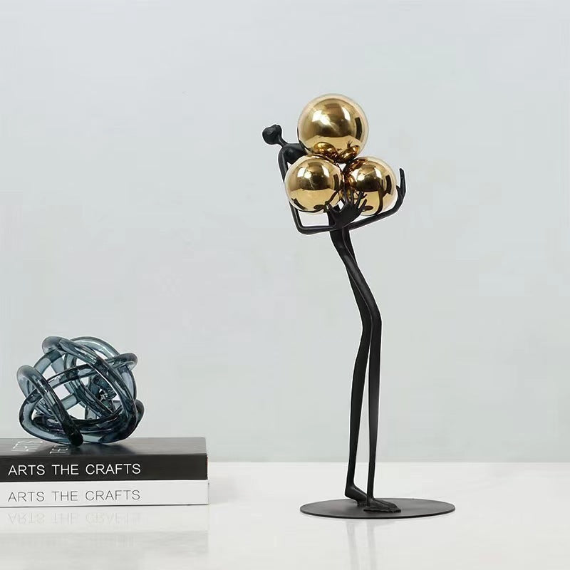 Luxury Black Ball Holder Metal Ornament